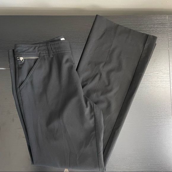 Old Navy Brand Essential Stretch Low Waist Black Rayon Blend Trouser Pants, 10